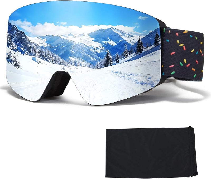 MXJ Gear Kids Ski Goggles,OTG Snowboard Goggles for Boys Girls,Anti-Fog UV400 Snow Goggles for Sking & Winter Outdoor Sport - Image 1